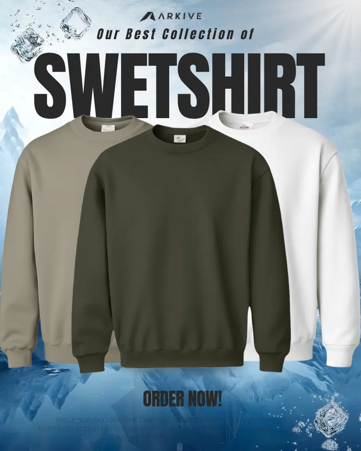 3 Pieces Premium Sweatshirt - Biscuit , Olive & White