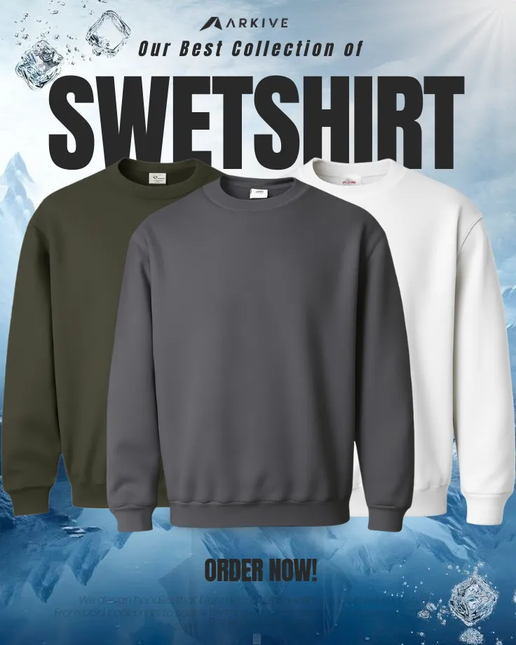 3 Pieces Premium Sweatshirt - Olive , Shurma & White
