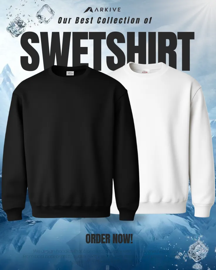 2 Pieces Premium Sweatshirt- Black  & White