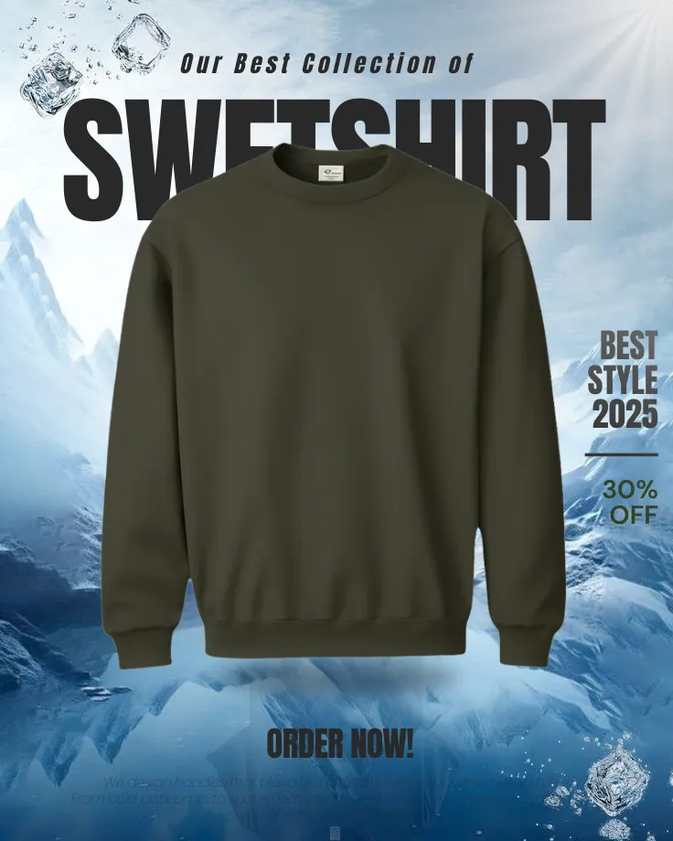 1 Piece Premium Sweatshirt- Olive