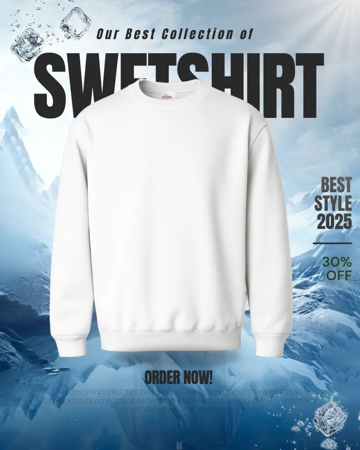 1 Piece Premium Sweatshirt- White
