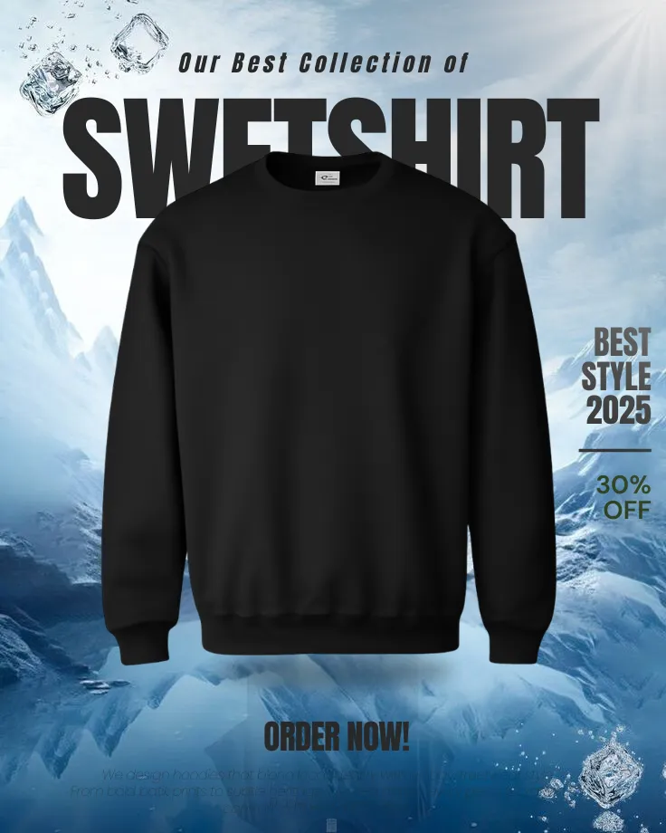 1 Piece Premium Sweatshirt - Black