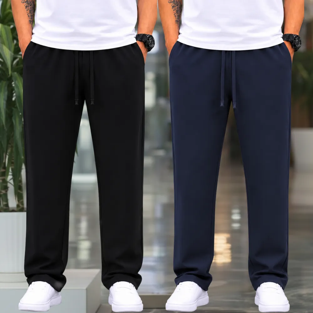 2 Pieces Premium Quality Comfort Style Trousers – Black & Navy Blue