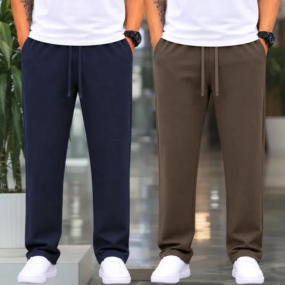 2 Pieces Premium Quality Comfort Style Trousers – Navy Blue & Olive