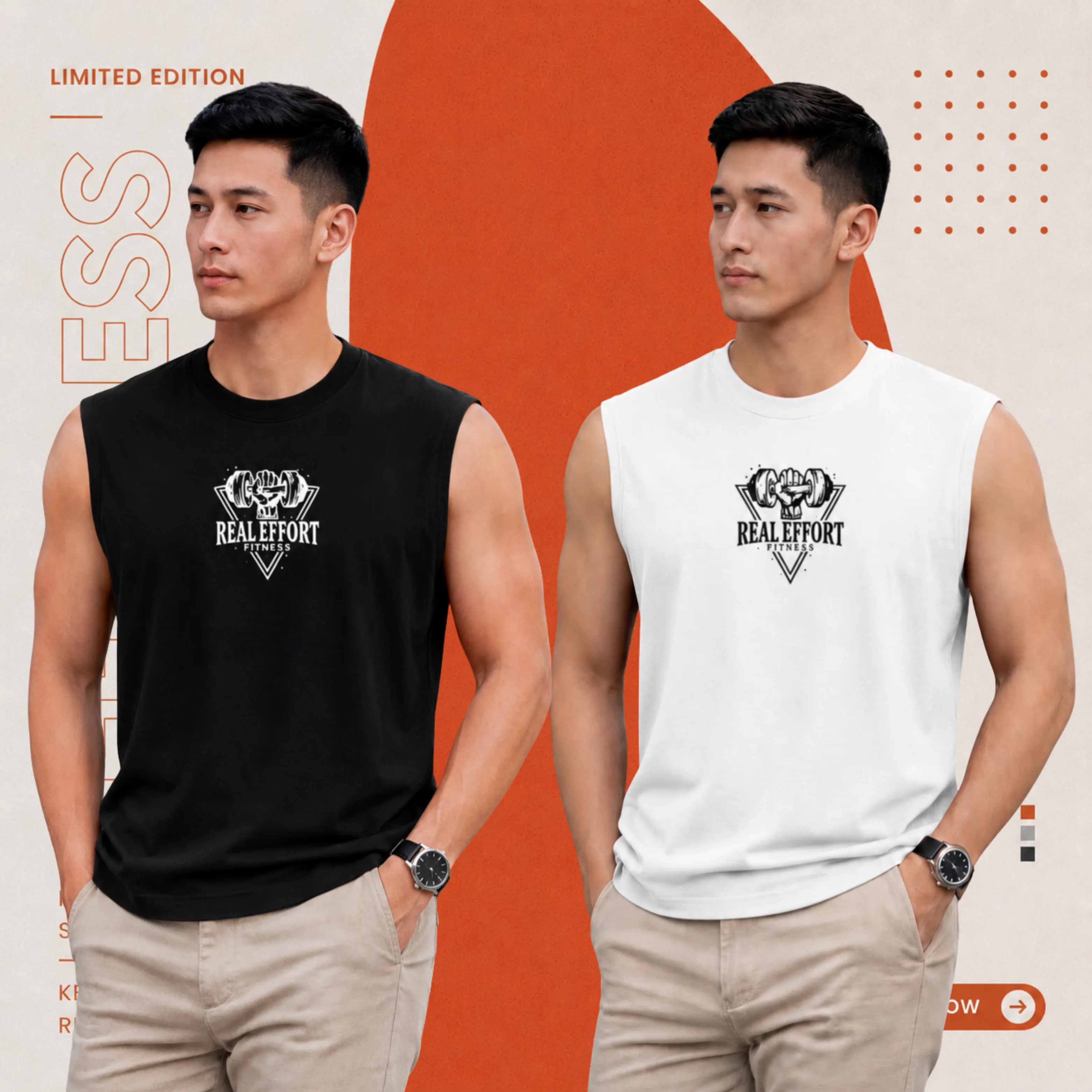 2 peace premium sleeveless t-shirt - black & white combo! যত বেশি নিবেন তত বেশি সাশ্রয়!