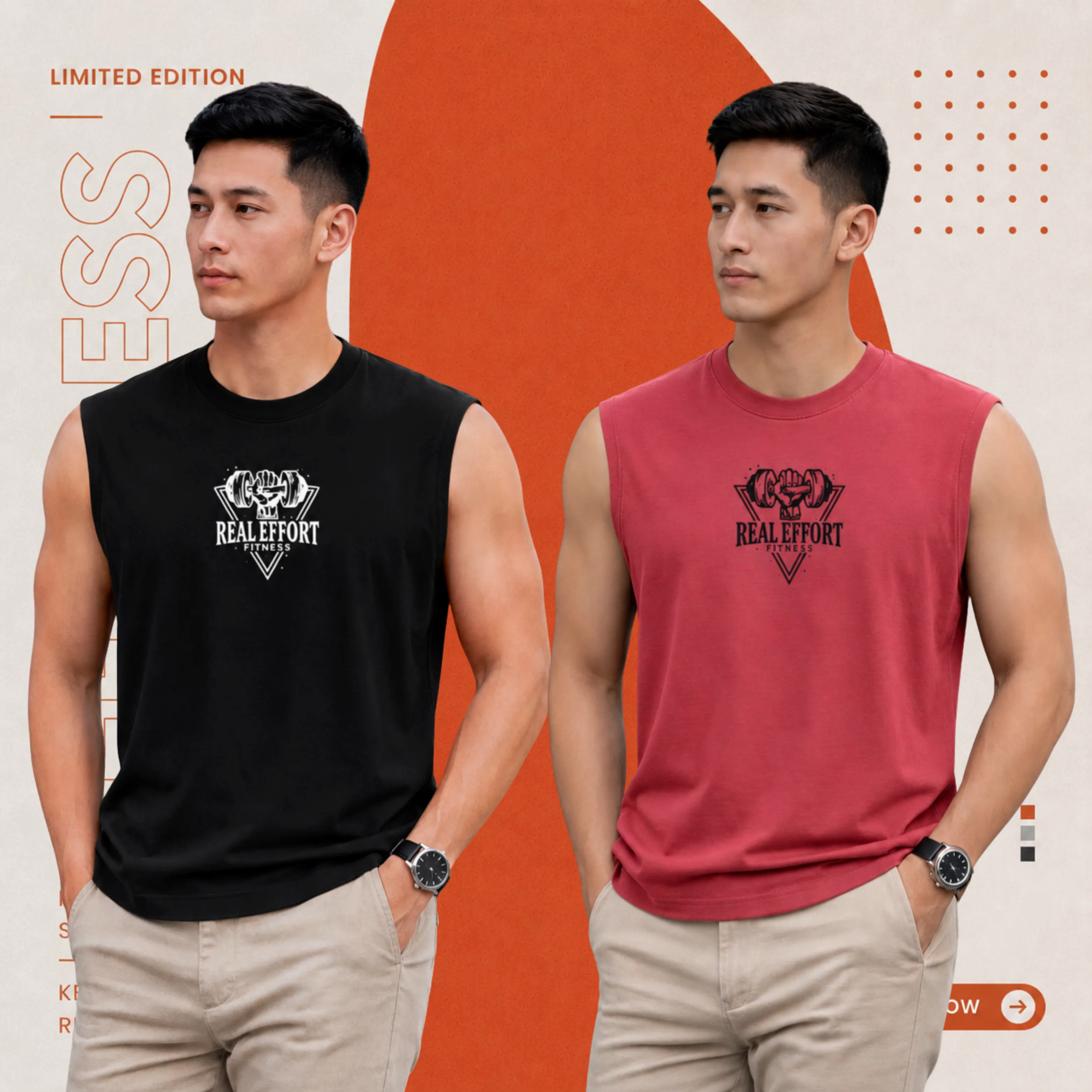 2 peace premium sleeveless t-shirt - black & maroon combo! যত বেশি নিবেন তত বেশি সাশ্রয়!